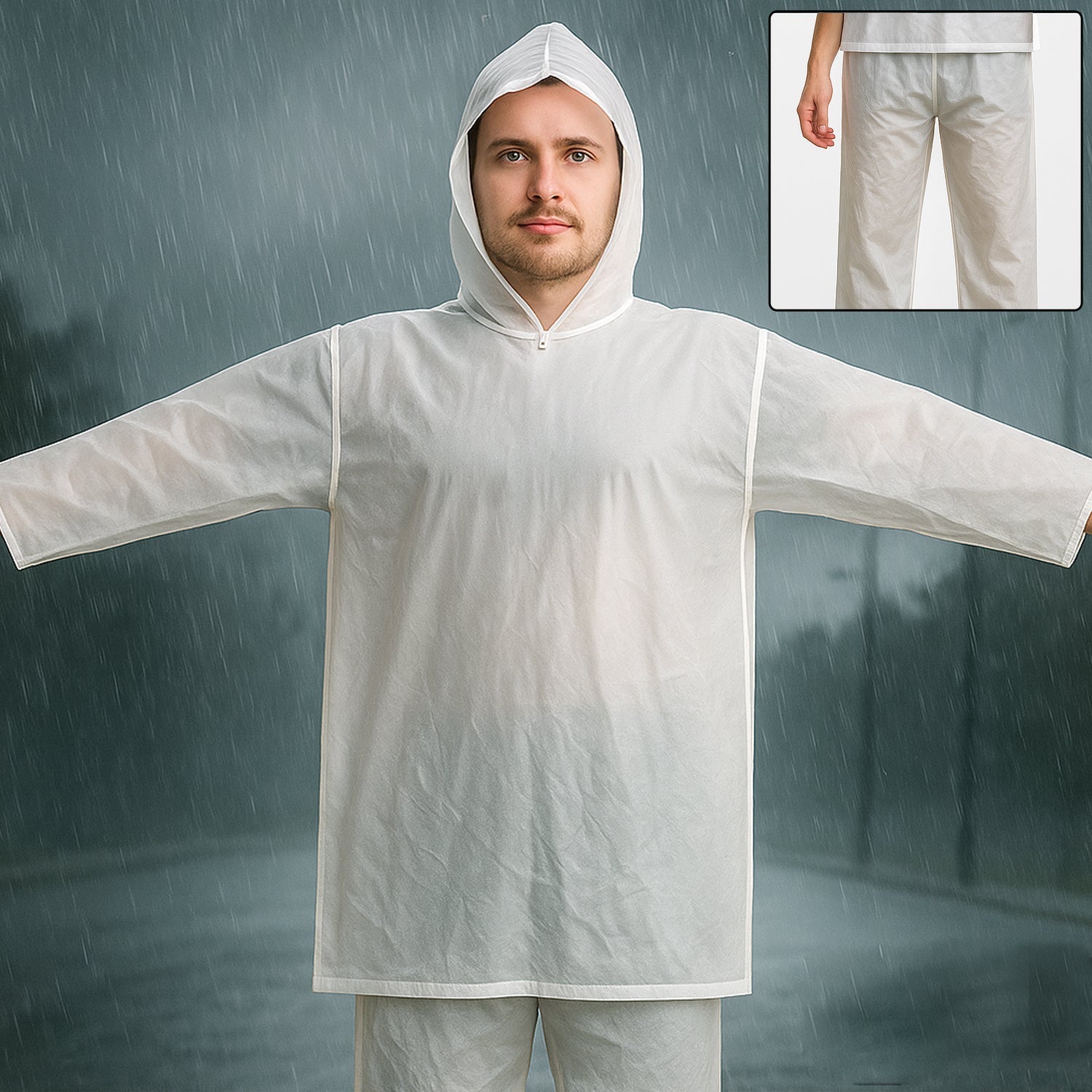Full-Body Rain Suit – Jacket & Pants Set Fashion Portable Adult Rain Coat (1pc) Full-Body Rain Suit – Jacket & Pants Set Fashion Portable Adult Rain Coat (1pc)